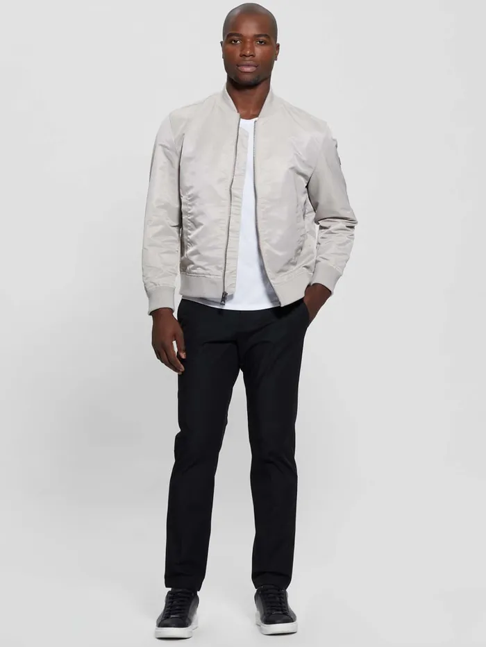 GUESS Jackets and Coats Ace Satin Flight Jacket Black 8211 Men