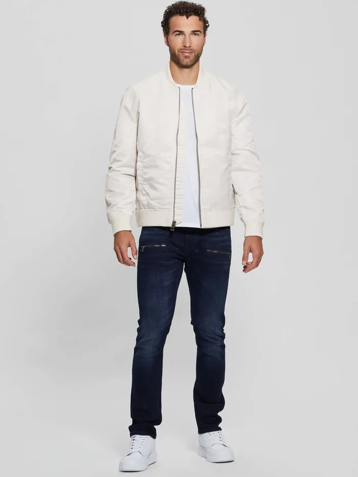 GUESS Jackets and Coats Ace Satin Flight Jacket Black 8211 Men