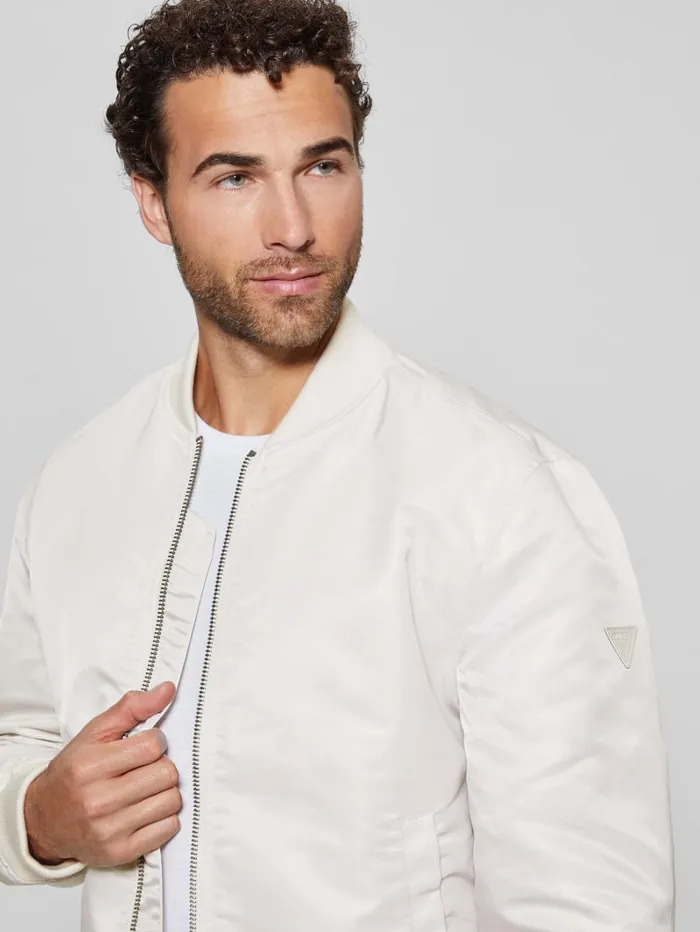 GUESS Jackets and Coats Ace Satin Flight Jacket Black 8211 Men