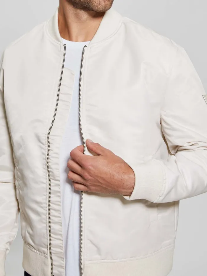 GUESS Jackets and Coats Ace Satin Flight Jacket Black 8211 Men