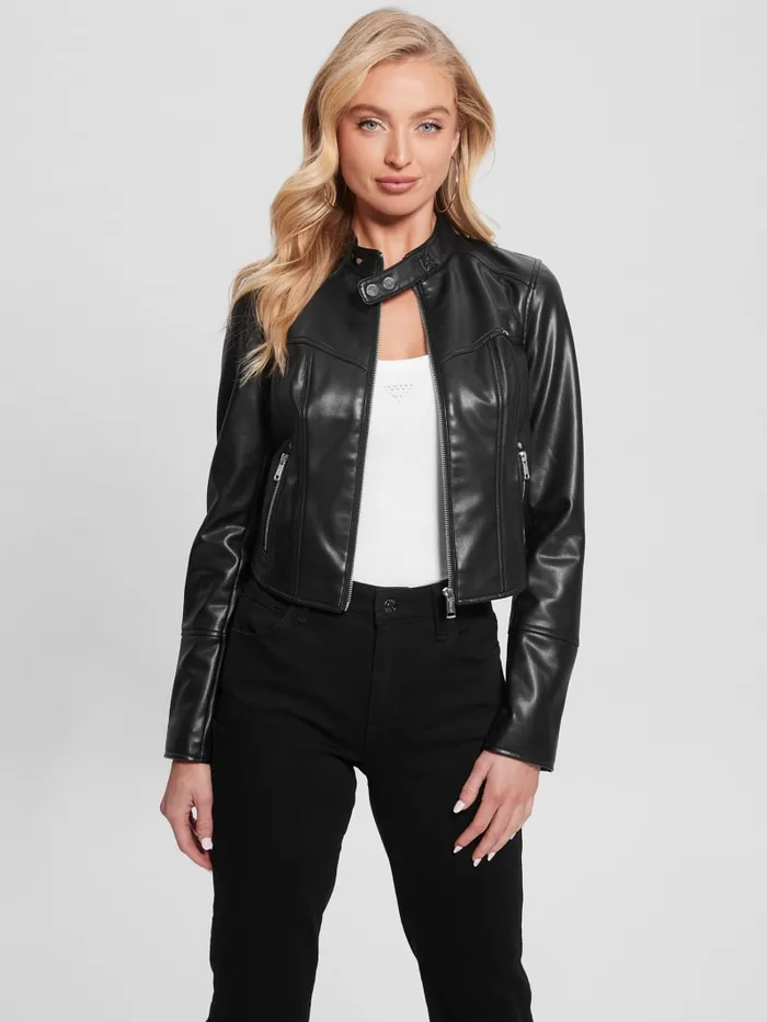 GUESS Jackets and Coats Anita Moto Jacket Black 8211 Women