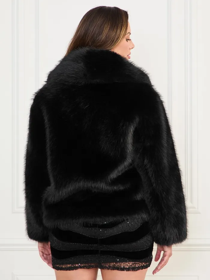 GUESS Jackets and Coats Audrey FauxFur Coat Purple 8211 Women
