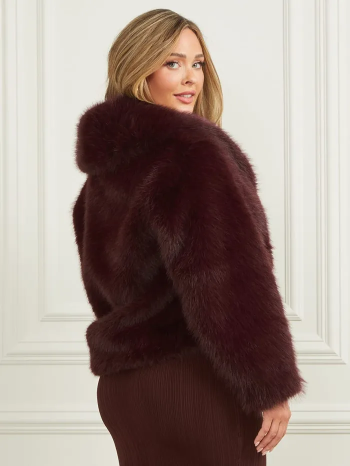 GUESS Jackets and Coats Audrey FauxFur Coat Purple 8211 Women
