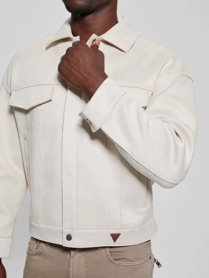 GUESS Jackets and Coats Baldwin FauxSuede Trucker Jacket Beige 8211 Men