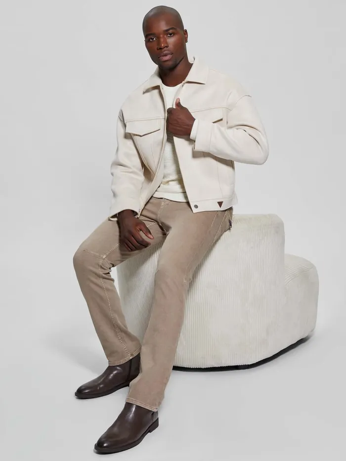 GUESS Jackets and Coats Baldwin FauxSuede Trucker Jacket Beige 8211 Men