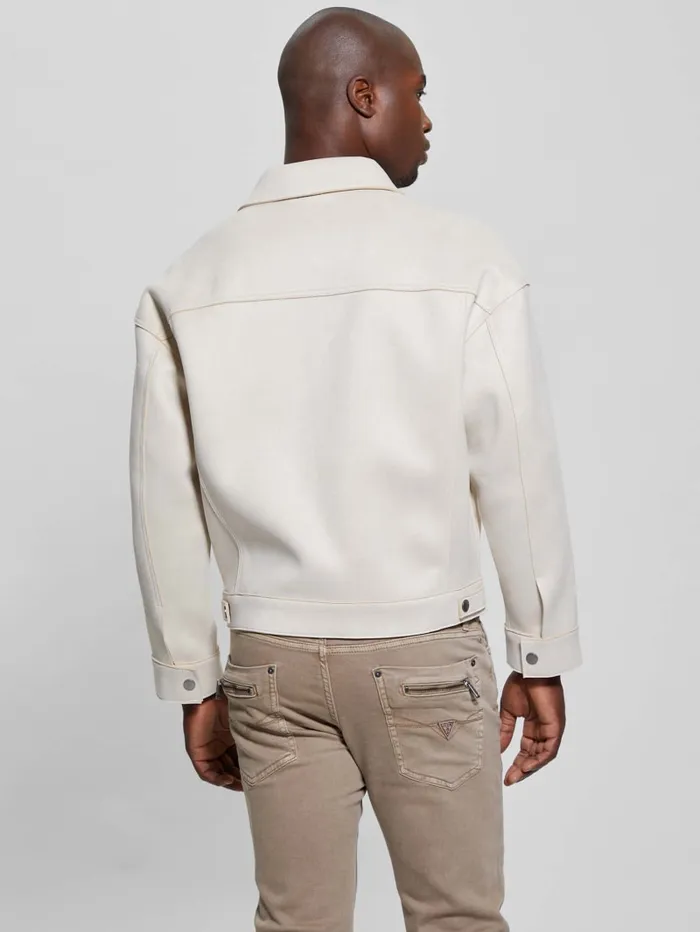 GUESS Jackets and Coats Baldwin FauxSuede Trucker Jacket Beige 8211 Men