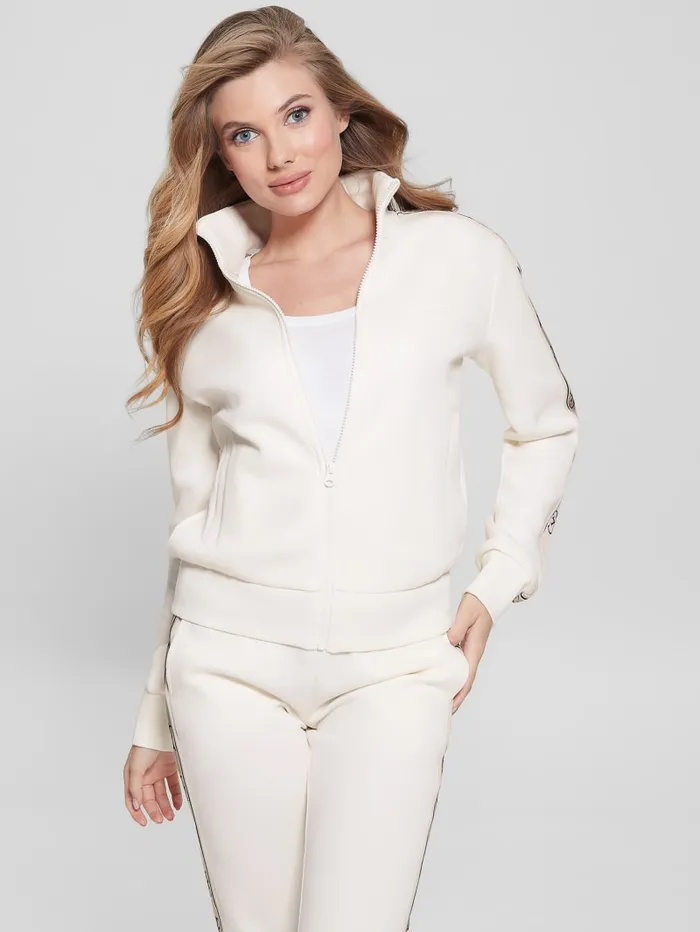 GUESS Jackets and Coats Eco Britney FullZip Sweatshirt White 8211 Women