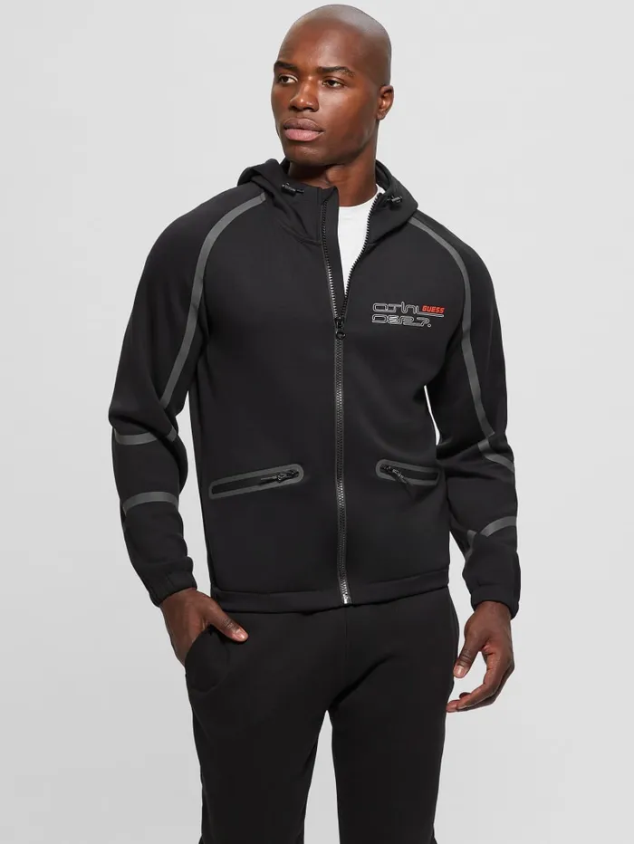 GUESS Jackets and Coats Falkor FullZip Hoodie Black 8211 Men
