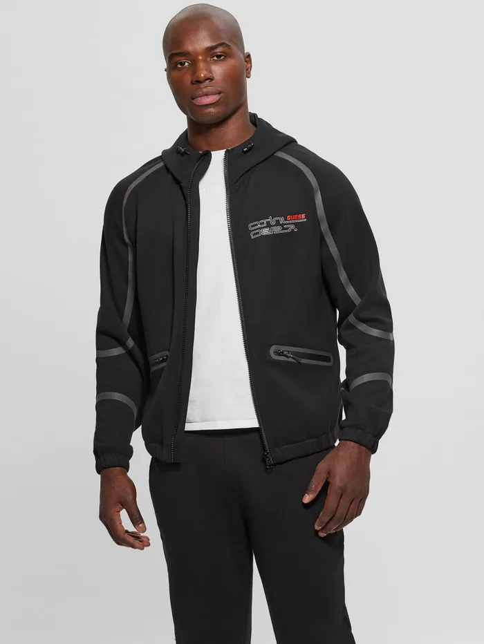 GUESS Jackets and Coats Falkor FullZip Hoodie Black 8211 Men