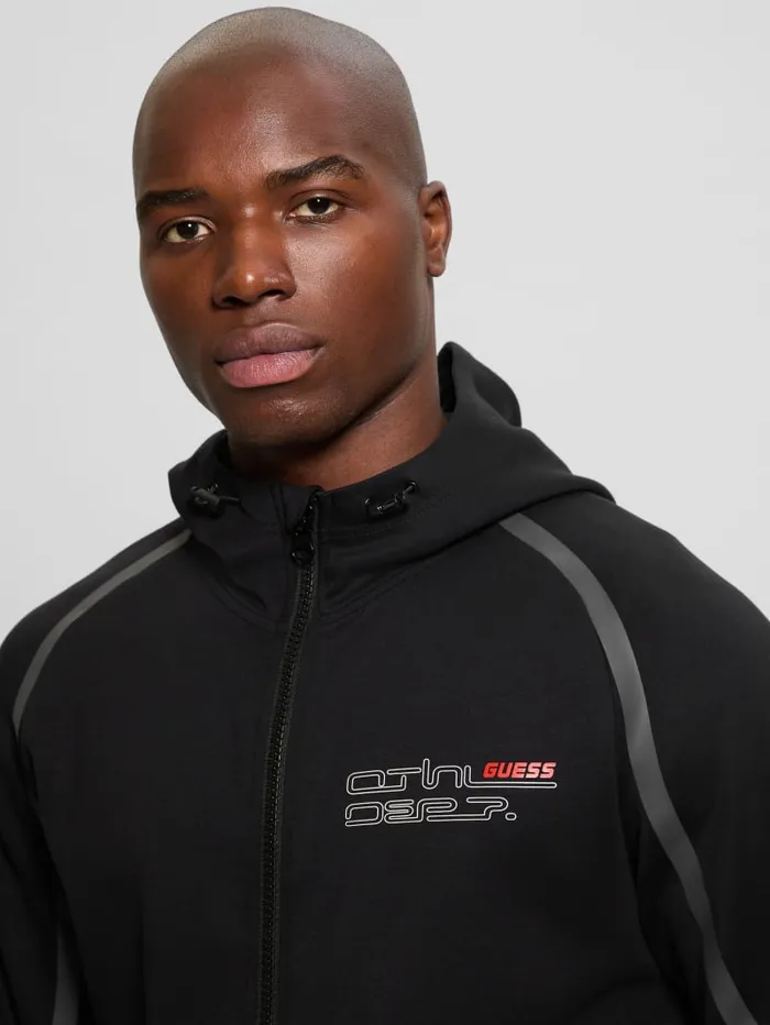 GUESS Jackets and Coats Falkor FullZip Hoodie Black 8211 Men