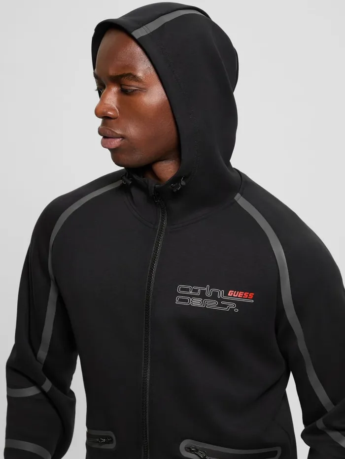 GUESS Jackets and Coats Falkor FullZip Hoodie Black 8211 Men