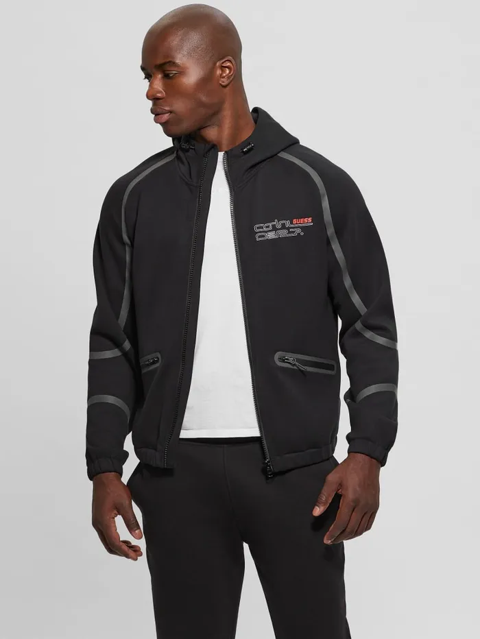 GUESS Jackets and Coats Falkor FullZip Hoodie Black 8211 Men