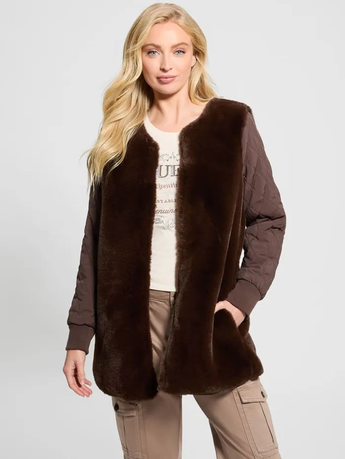 GUESS Jackets and Coats Lucia Parka Brown 8211 Women