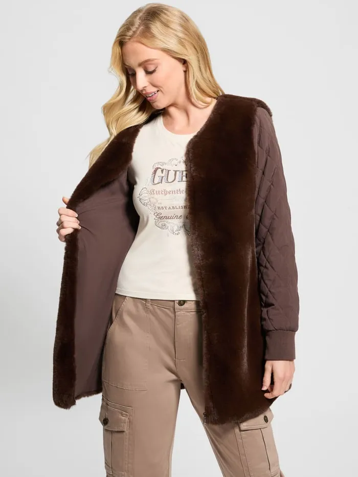 GUESS Jackets and Coats Lucia Parka Brown 8211 Women