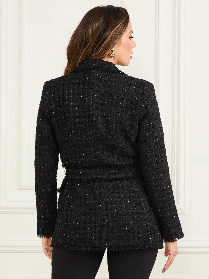 GUESS Jackets and Coats Marika Belted CoverUp Black 8211 Women
