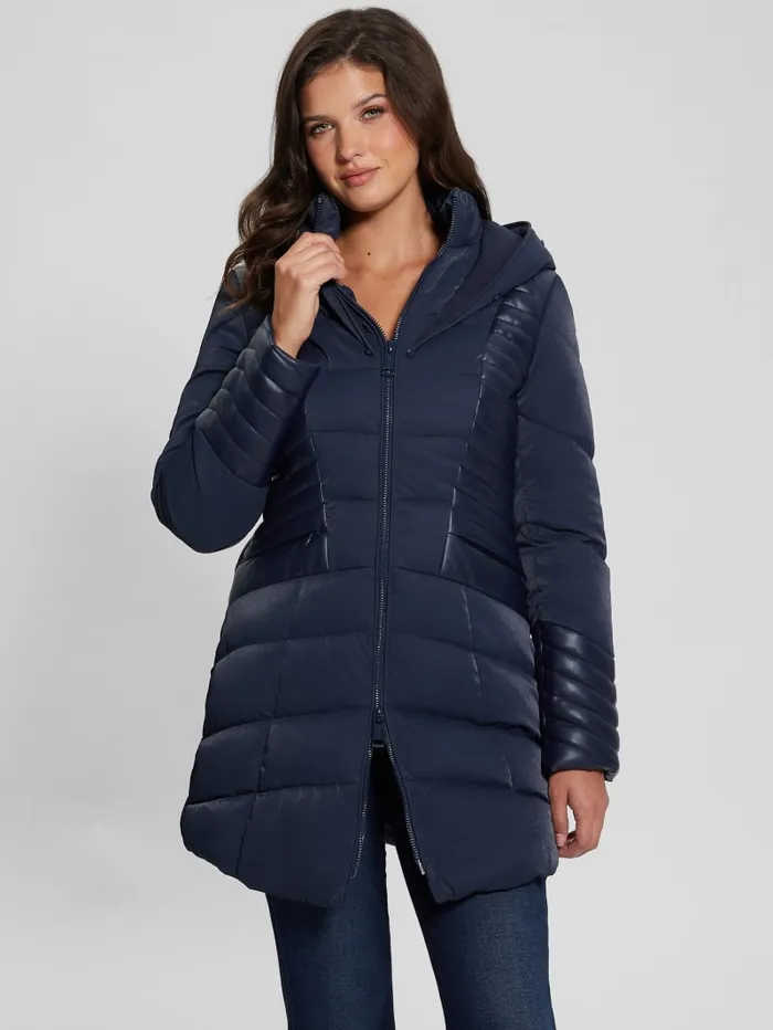 GUESS Jackets and Coats Oxana Hooded Puffer Coat Red 8211 Women