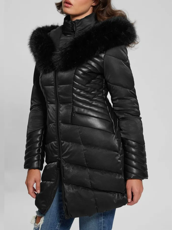 GUESS Jackets and Coats Oxana Hooded Puffer Coat Red 8211 Women