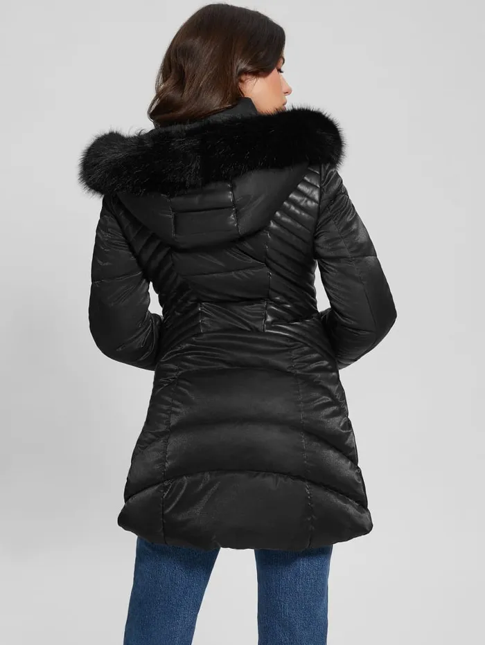 GUESS Jackets and Coats Oxana Hooded Puffer Coat Red 8211 Women