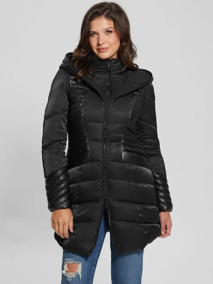 GUESS Jackets and Coats Oxana Hooded Puffer Coat Red 8211 Women