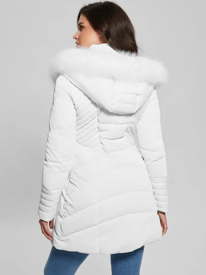 GUESS Jackets and Coats Oxana Hooded Puffer Coat Red 8211 Women