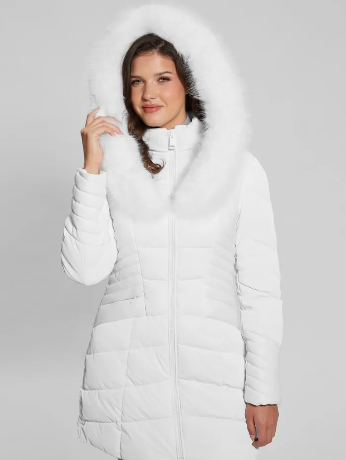 GUESS Jackets and Coats Oxana Hooded Puffer Coat Red 8211 Women