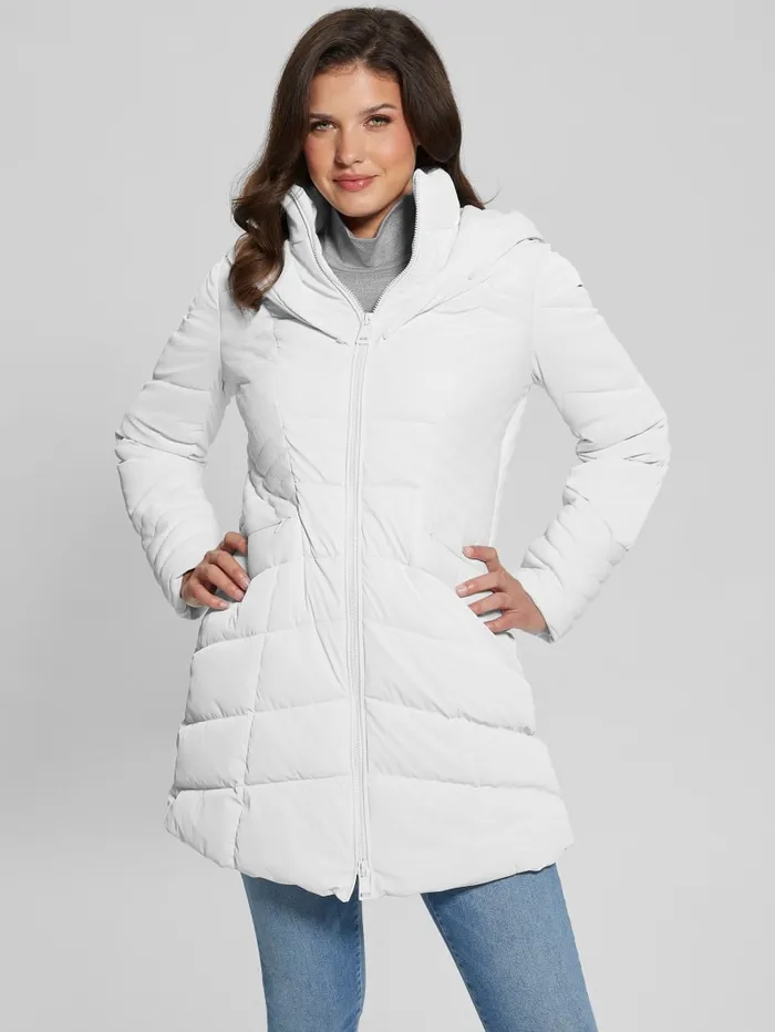GUESS Jackets and Coats Oxana Hooded Puffer Coat Red 8211 Women