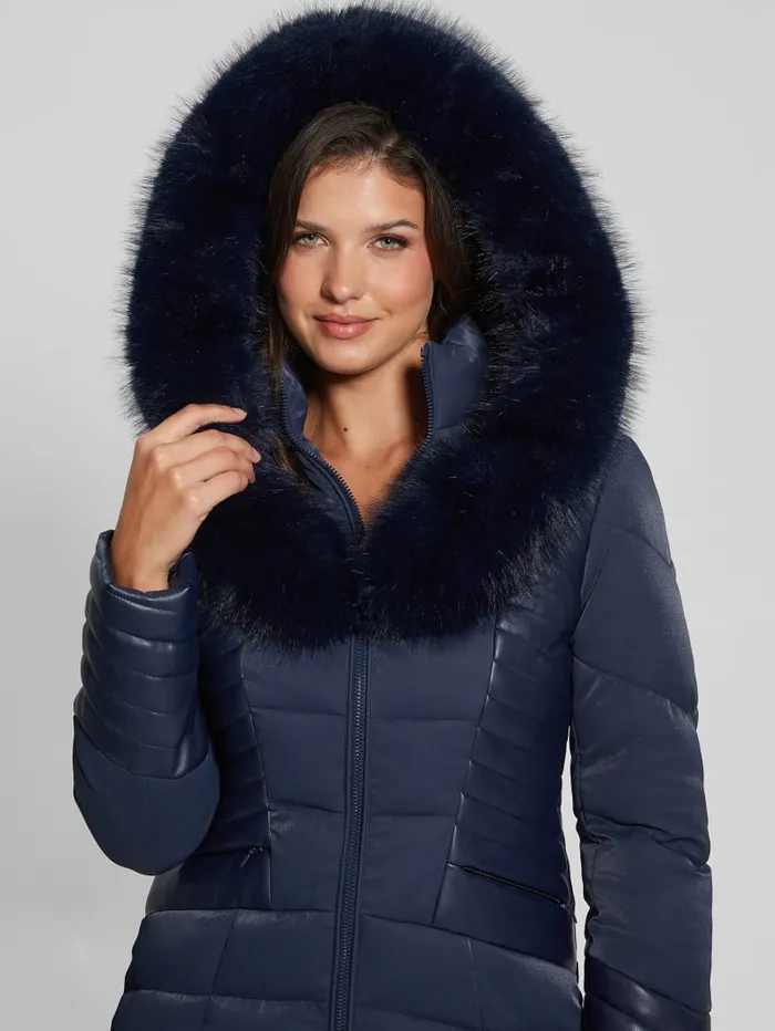 GUESS Jackets and Coats Oxana Hooded Puffer Coat Red 8211 Women