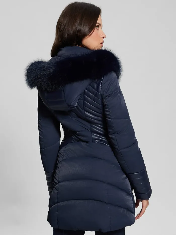 GUESS Jackets and Coats Oxana Hooded Puffer Coat Red 8211 Women