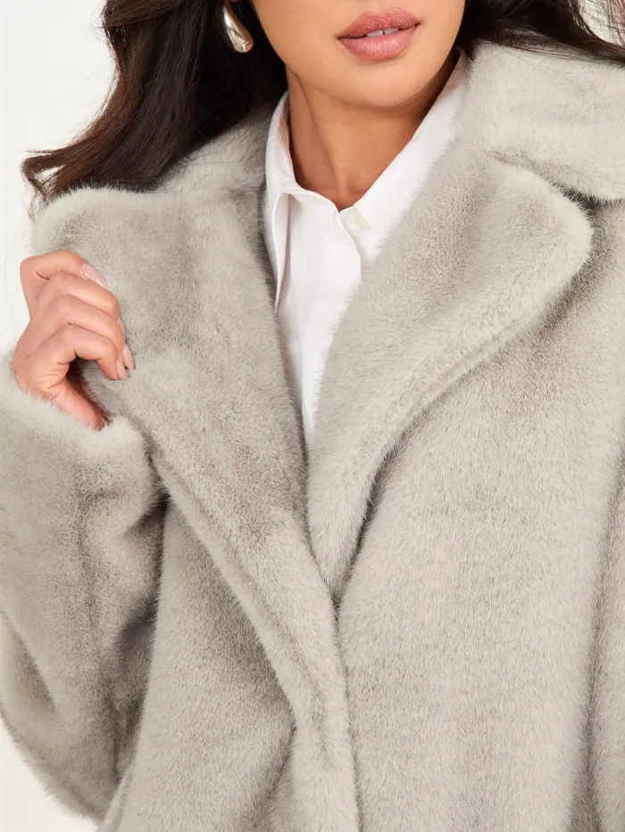 GUESS Jackets Bianca FauxFur Coat Brown 8211 Women