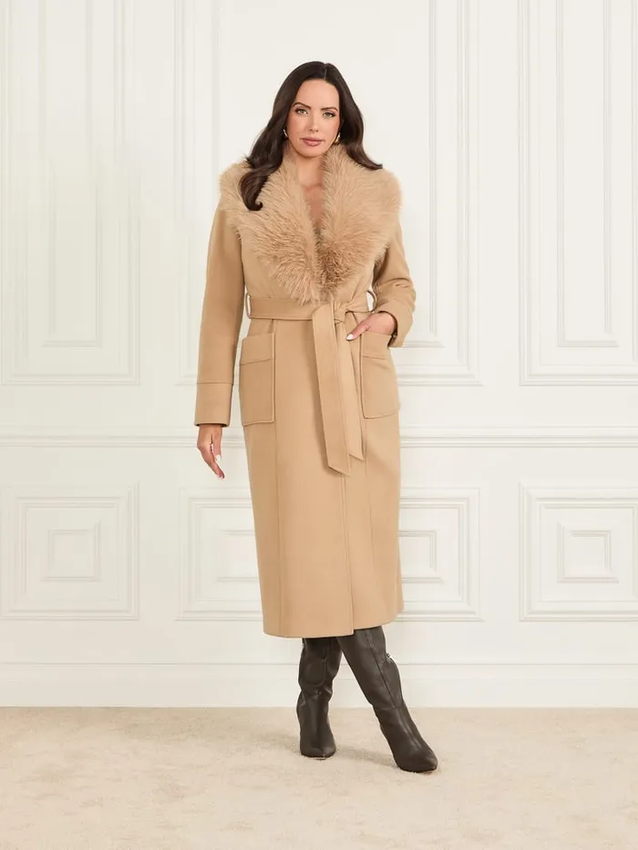 GUESS Jackets Charlize WoolBlend Coat Beige 8211 Women
