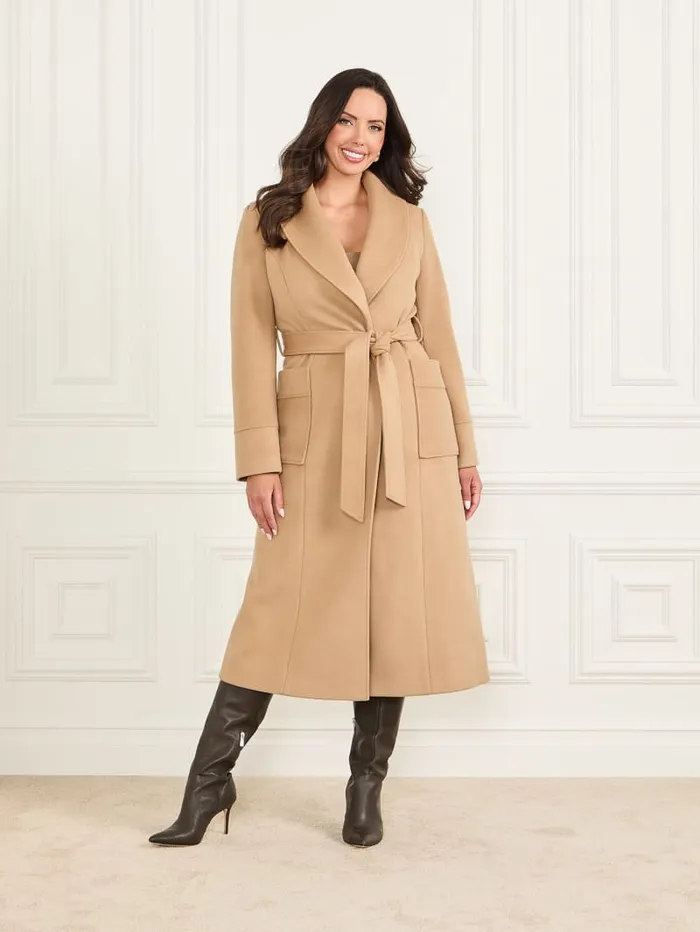 GUESS Jackets Charlize WoolBlend Coat Beige 8211 Women