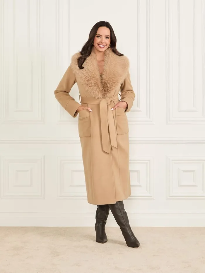 GUESS Jackets Charlize WoolBlend Coat Beige 8211 Women