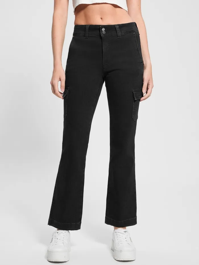 GUESS Jeans and Denim Cargo Mini Bootcut Jeans Black 8211 Women