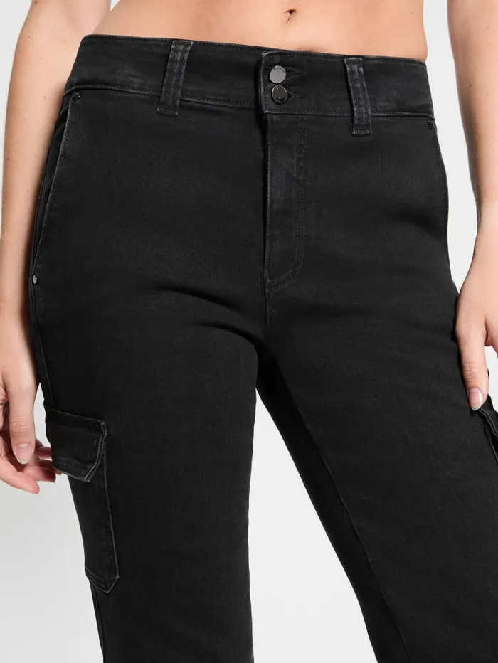 GUESS Jeans and Denim Cargo Mini Bootcut Jeans Black 8211 Women