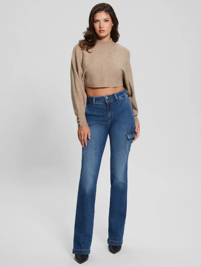 GUESS Jeans and Denim Cargo Mini Bootcut Jeans Black 8211 Women