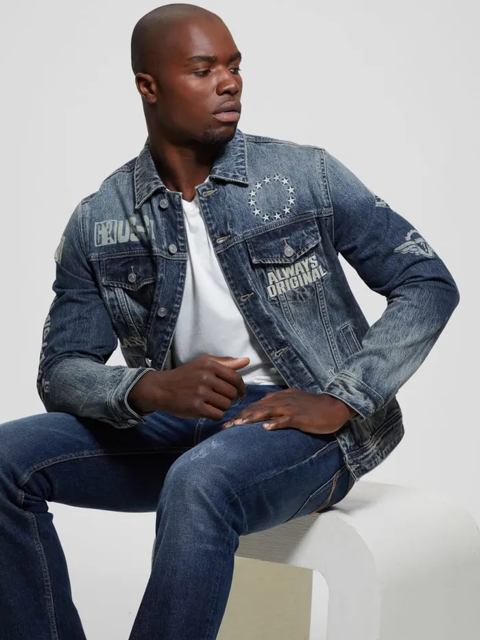 GUESS Jeans and Denim Dean Denim Jacket Blue 8211 Men