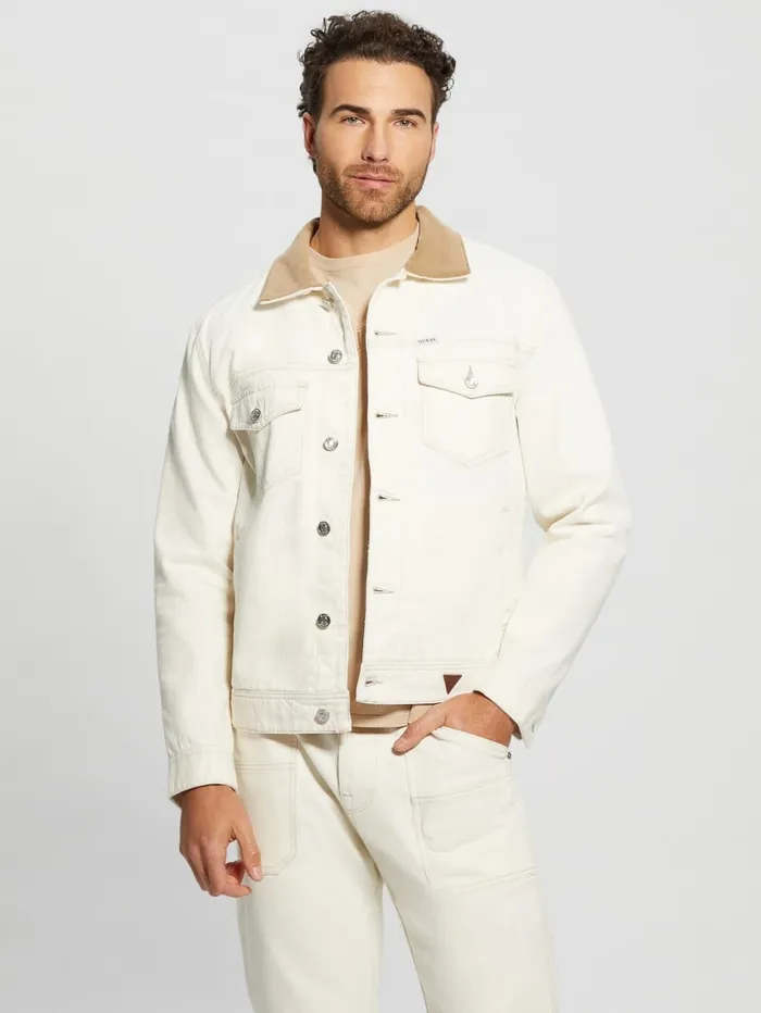 GUESS Jeans and Denim Dean Denim Jacket White 8211 Men