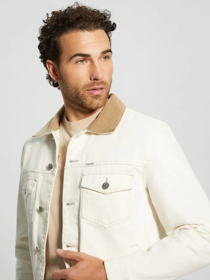 GUESS Jeans and Denim Dean Denim Jacket White 8211 Men