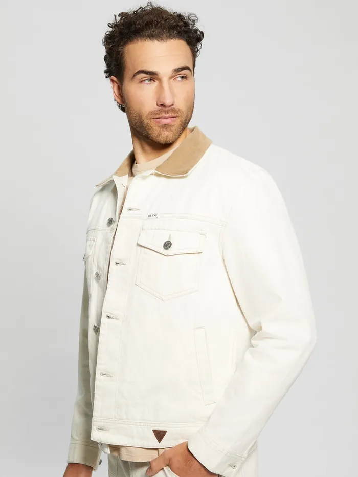 GUESS Jeans and Denim Dean Denim Jacket White 8211 Men