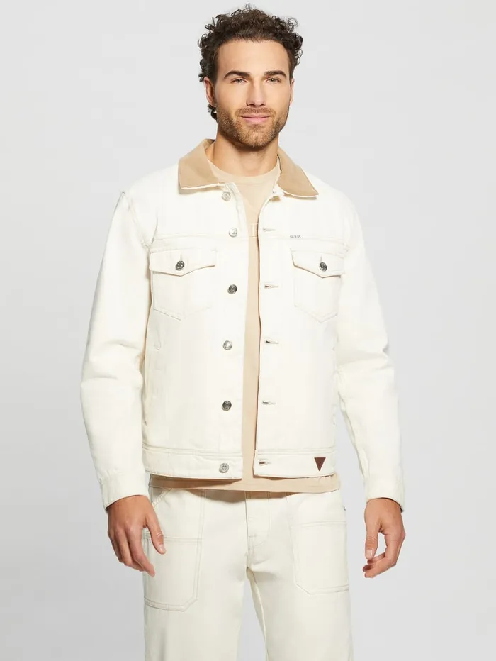 GUESS Jeans and Denim Dean Denim Jacket White 8211 Men