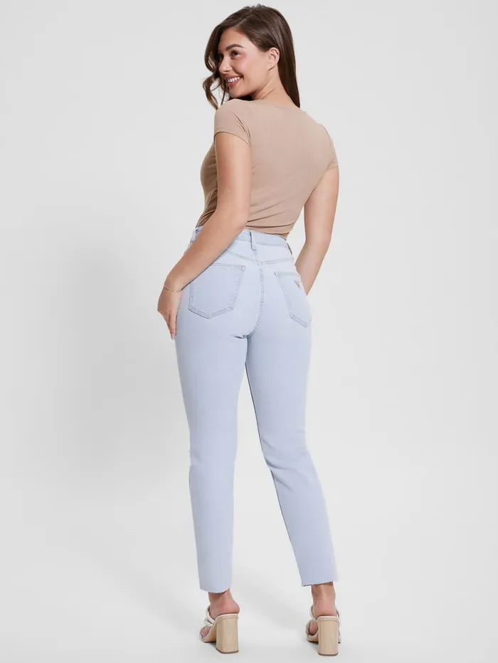 GUESS Jeans and Denim Eco Destroyed Mom Jeans Blue 8211 Women