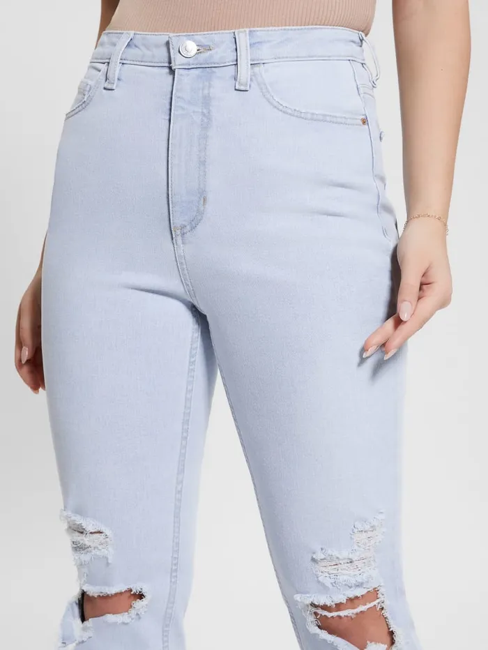GUESS Jeans and Denim Eco Destroyed Mom Jeans Blue 8211 Women