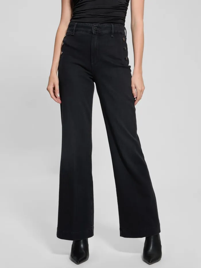 GUESS Jeans and Denim Eco Faye Sailor Flared Jeans Black 8211 Women