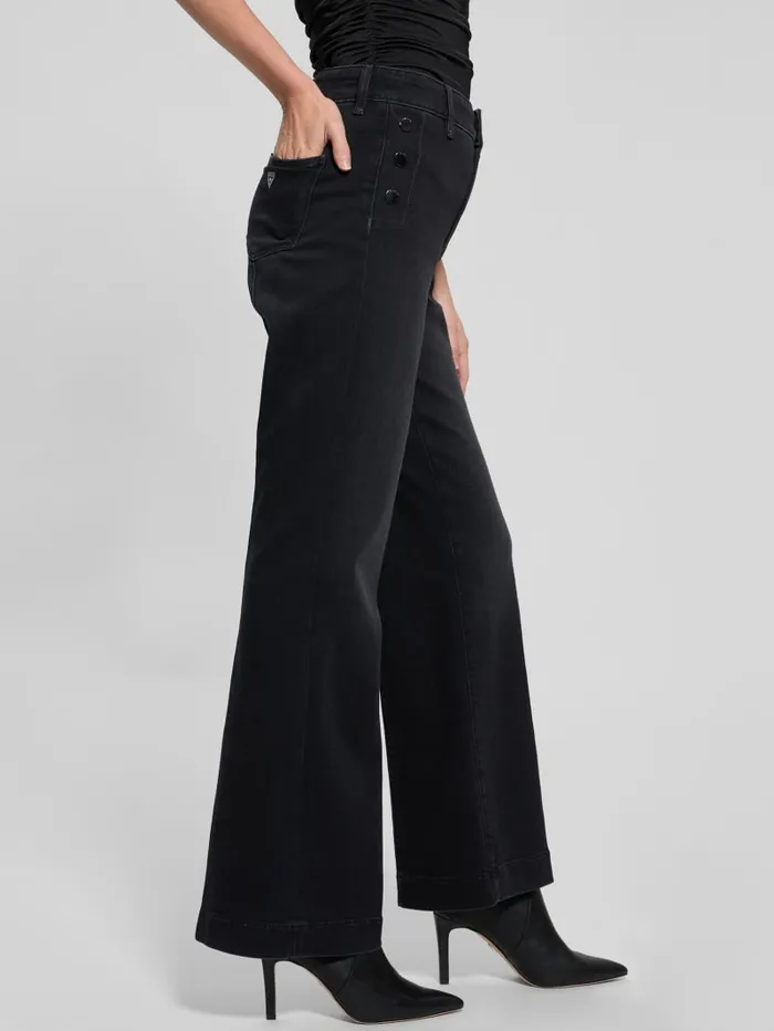 GUESS Jeans and Denim Eco Faye Sailor Flared Jeans Black 8211 Women