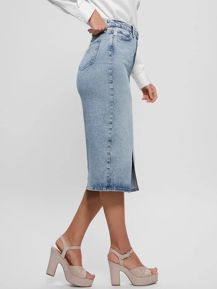 GUESS Jeans and Denim Mila Denim Midi Skirt Blue 8211 Women
