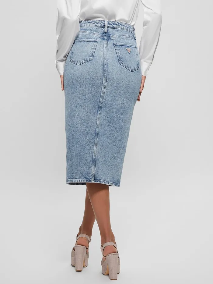 GUESS Jeans and Denim Mila Denim Midi Skirt Blue 8211 Women