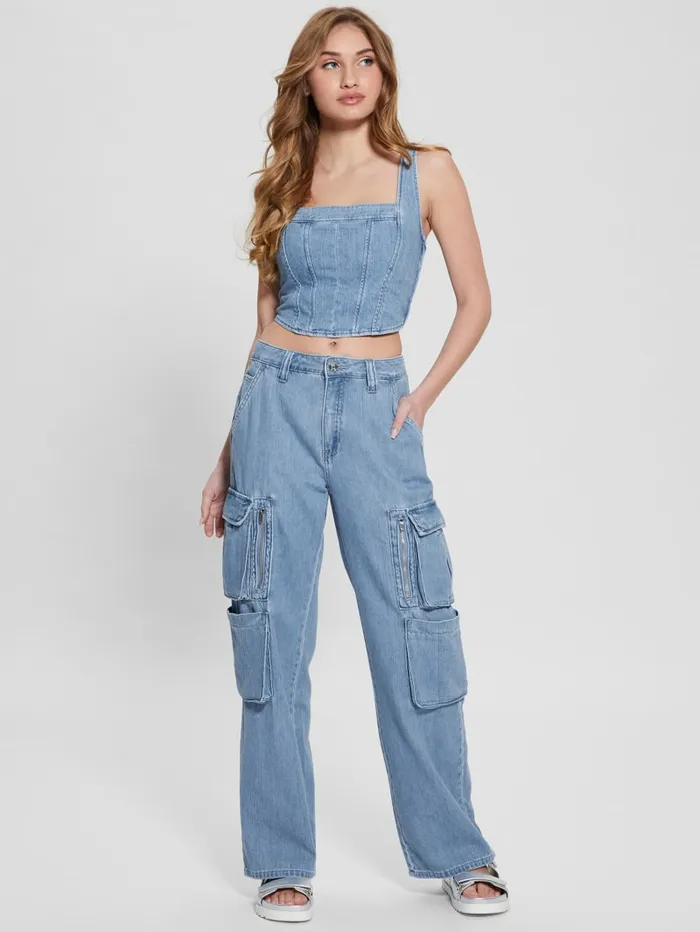 GUESS Jeans and Denim Neil Denim Bustier Blue 8211 Women