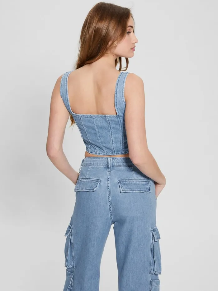GUESS Jeans and Denim Neil Denim Bustier Blue 8211 Women
