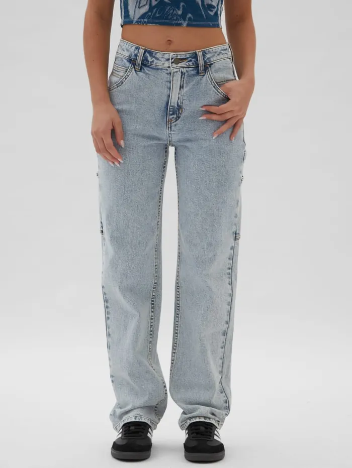 GUESS Jeans and Denim Originals Kit Acid Washed Carpenter Jeans Blue 8211 Women