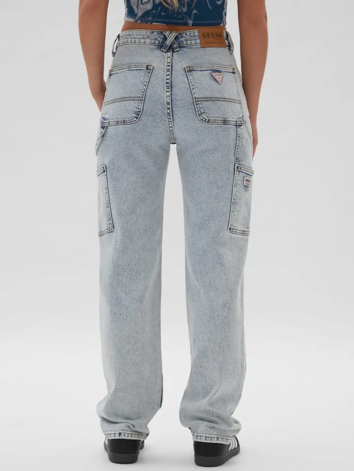 GUESS Jeans and Denim Originals Kit Acid Washed Carpenter Jeans Blue 8211 Women
